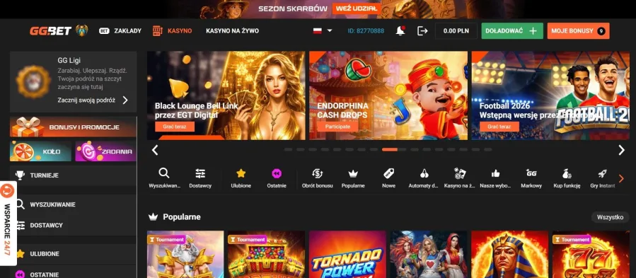 GGBet kasyno online z wysokim RTP 96,8%